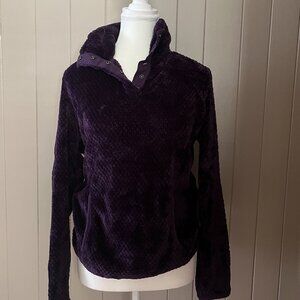 Eddie Bauer - Cozy Purple Plush Snap Pullover – Soft & Warm! - M